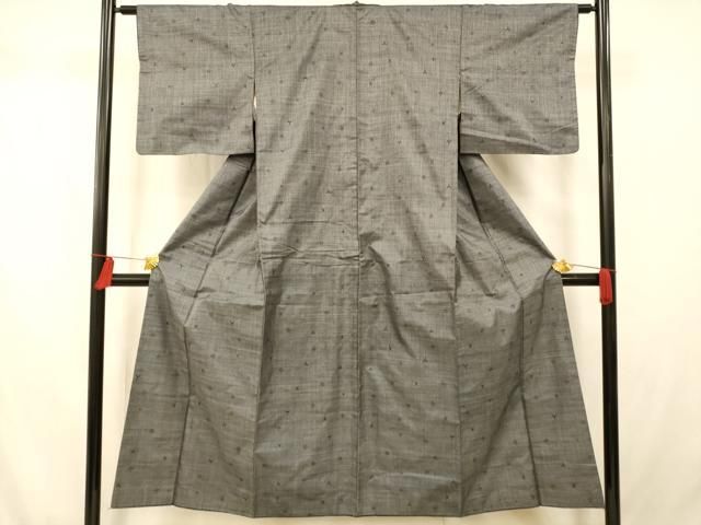 平和屋本店■極上　男性　銀座もとじ　キングサイズ　本場大島紬　泥染め　7マルキ　間道　逸品　未使用　CZAA0860s4 平和屋着物□本場大島紬 7マルキ 幾何学文様 正絹 逸品 CAAW2796in