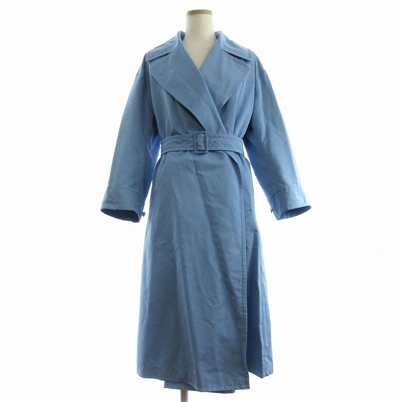 マックスマーラ MAX MARA The Cube トレンチコート ガウン ボタンレス ロング 長袖 38 水色