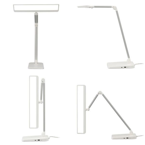 LEDデスクランプ タッチ式3段階調光 1200lm 高演色Ra93 23W 昼光色 USBポート付 ホワイト ODS-LDR3KW