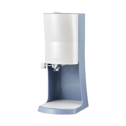 Color ブルー_PatternName 新モデル モデル ドウシシャ 電動ふわふわとろ雪かき氷器プライム 刃の高さ調節機能付き ワイドトレイ 製氷カップ2個付き Mサイズ レシピ付き ブルー