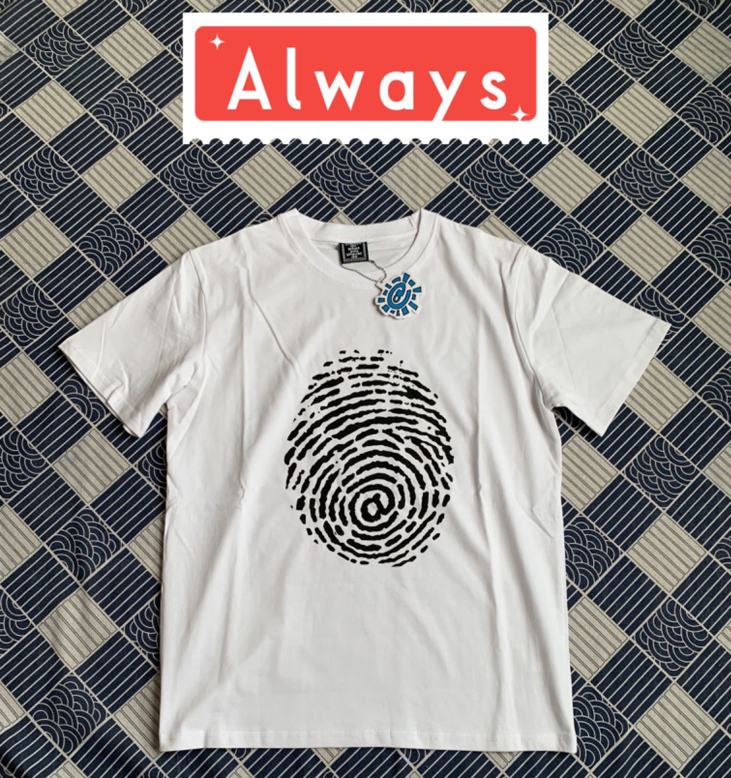 always do what you should doプリント半袖Tシャツalways半袖Tシャツ  指紋@白