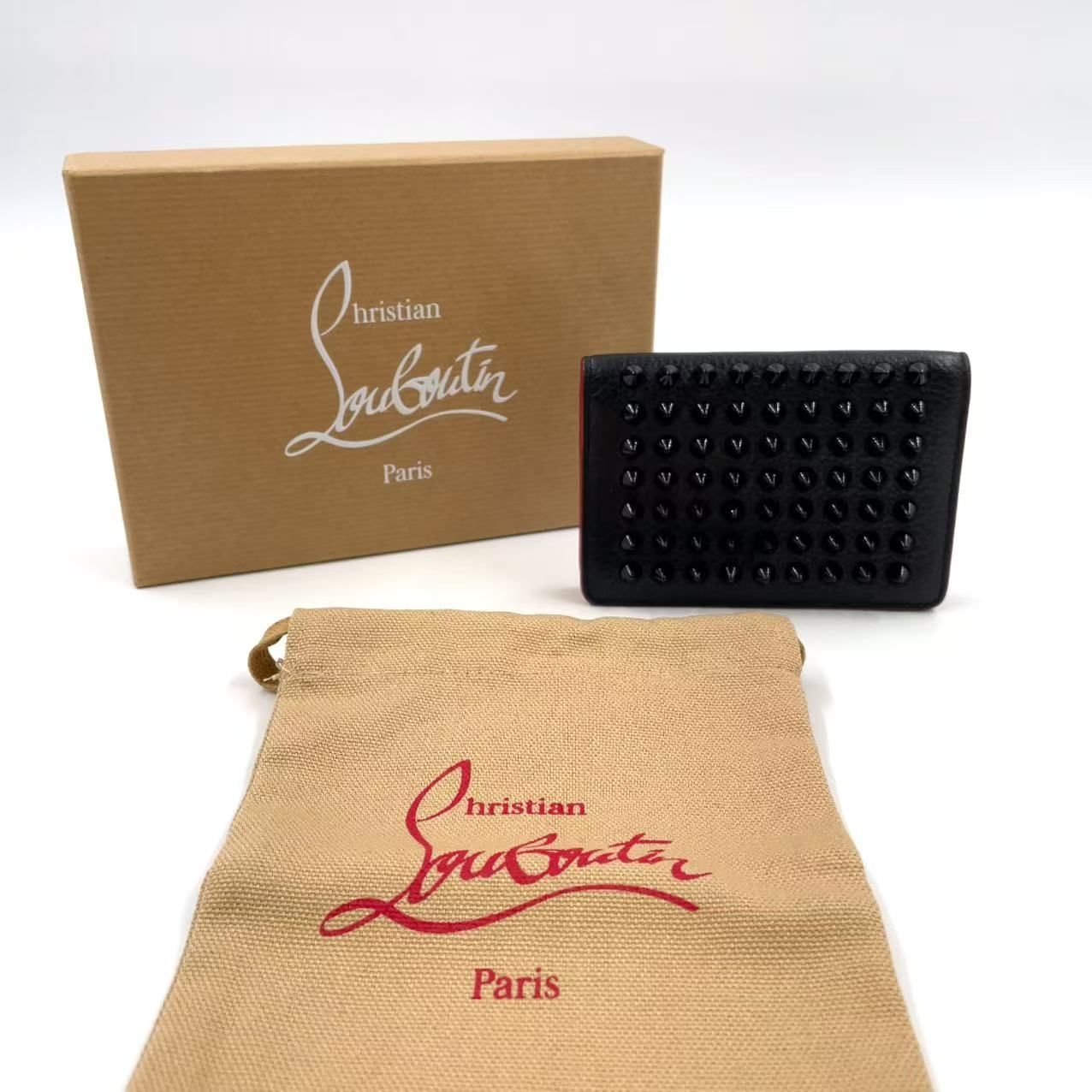 Christian Louboutin ゴールドスタッズカードケース クリスチャン
