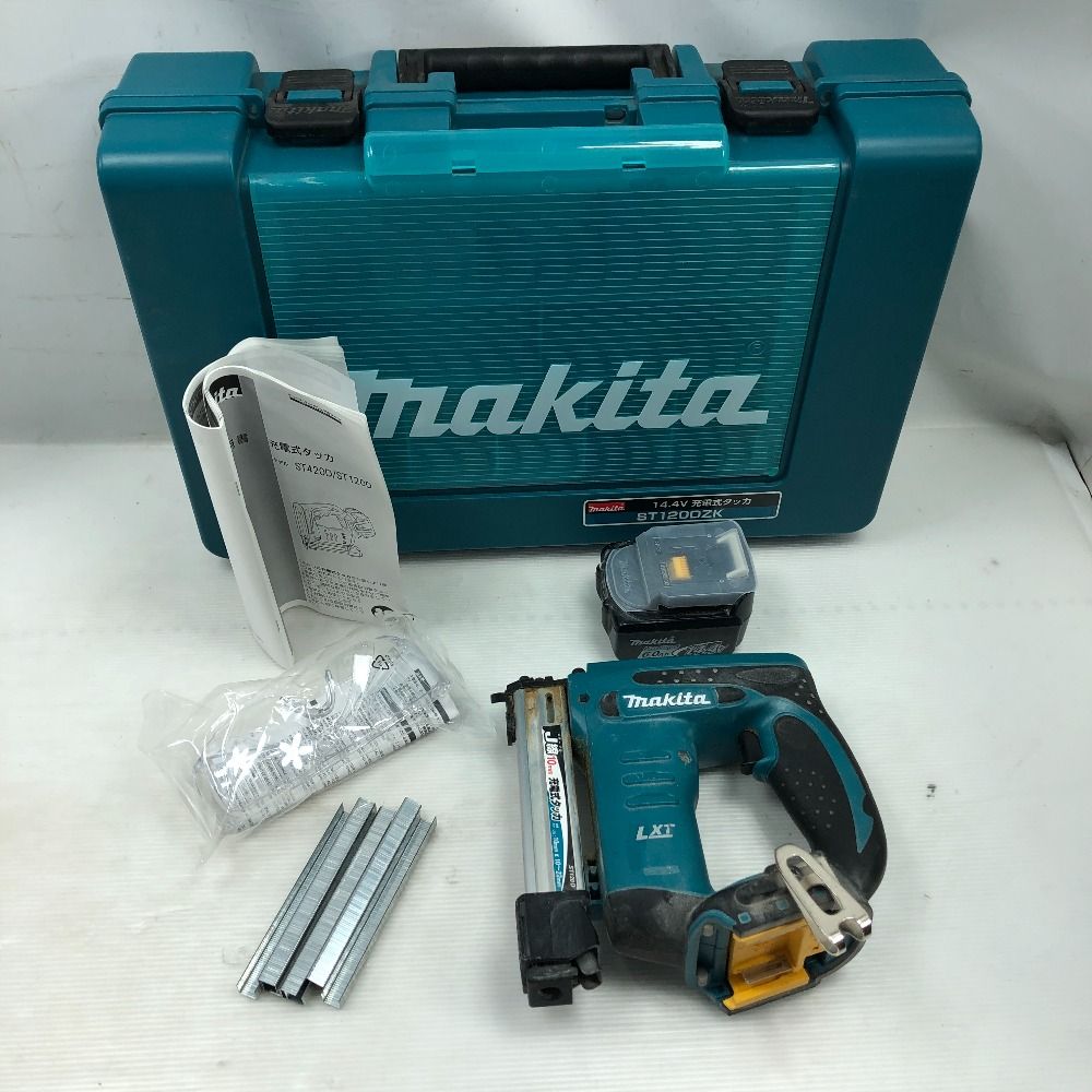 MAKITA マキタ 電動工具 充電式タッカ 充電池 ケース付き ST120D ブルー