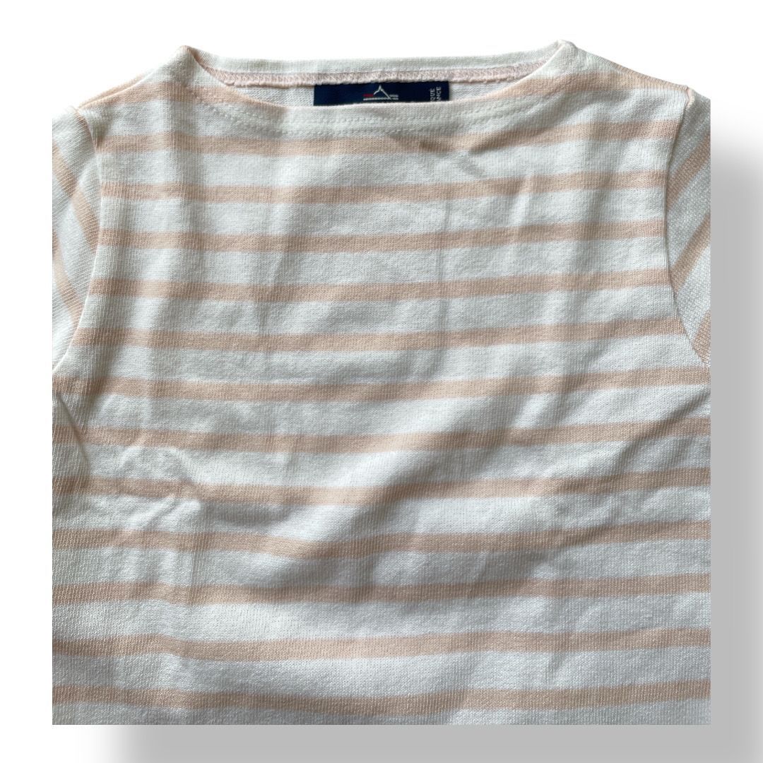 セントジェームス　ホワイト✕ベージュ ボーダー　美品　サイズSM SAINTJAMES(セントジェームス) ボーダーカットソー オフホワイト