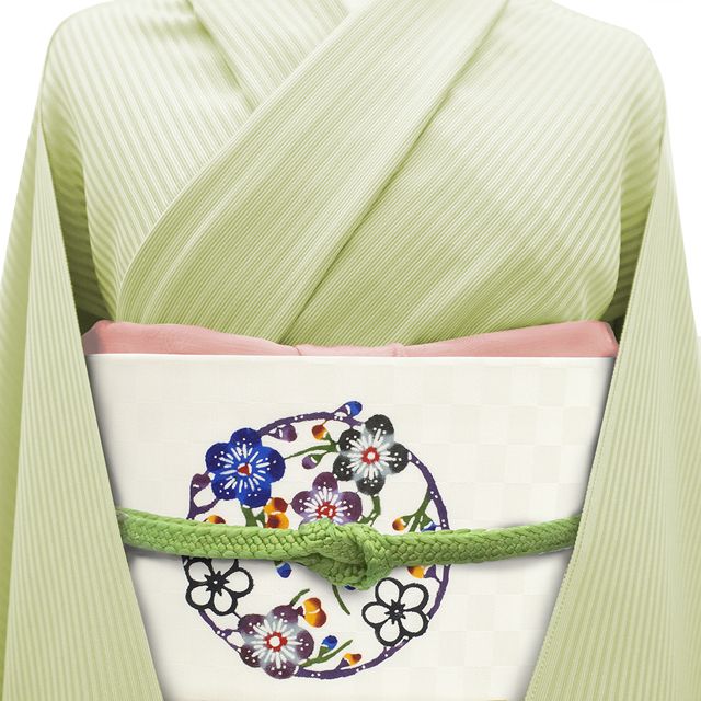 名古屋帯 九寸 高級 手刺繍 金糸 ブラウン 花丸文 菖蒲 新古品 kp1340 新品】 名古屋帯 九寸 沖縄県 本場琉球 紅型 琉球紅型研究所 藍