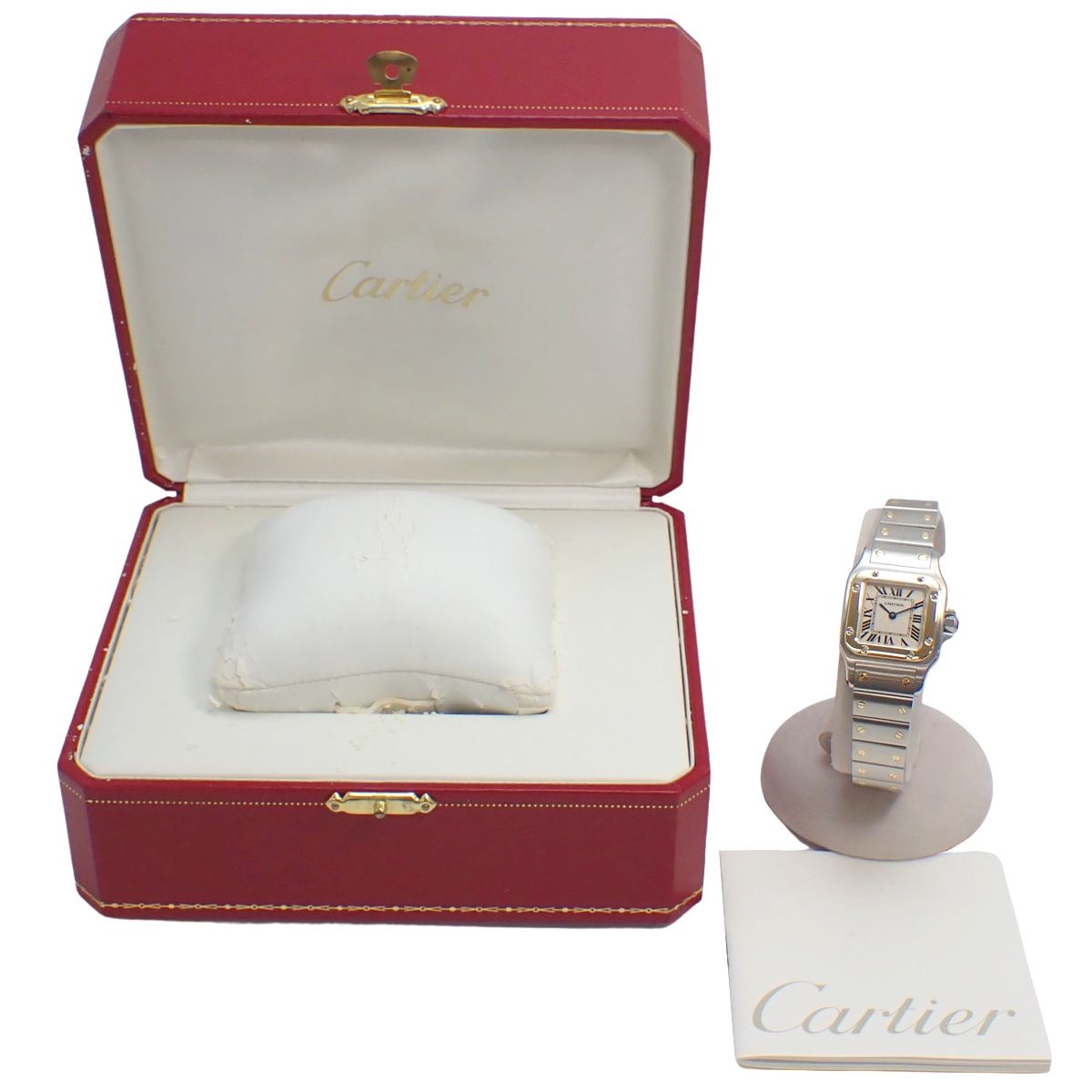 カルティエ サントスガルベ SM W20012C4 YG/SS クオーツ 腕時計 オフ  