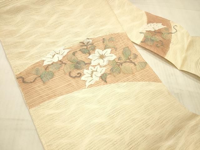 平和屋着物＊夏物 八寸名古屋帯 すくい織 枝花文 金糸 正絹 DAAX8950cm USTAUSTRALIA_COM_AU