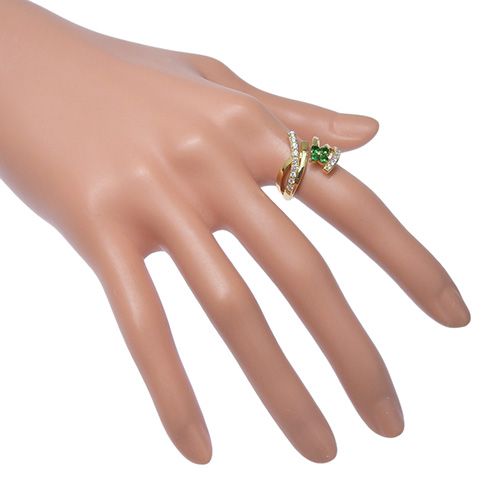 D0.31/G0.30 ガーネット ダイアモンド フラワー リング K18 イエロー  