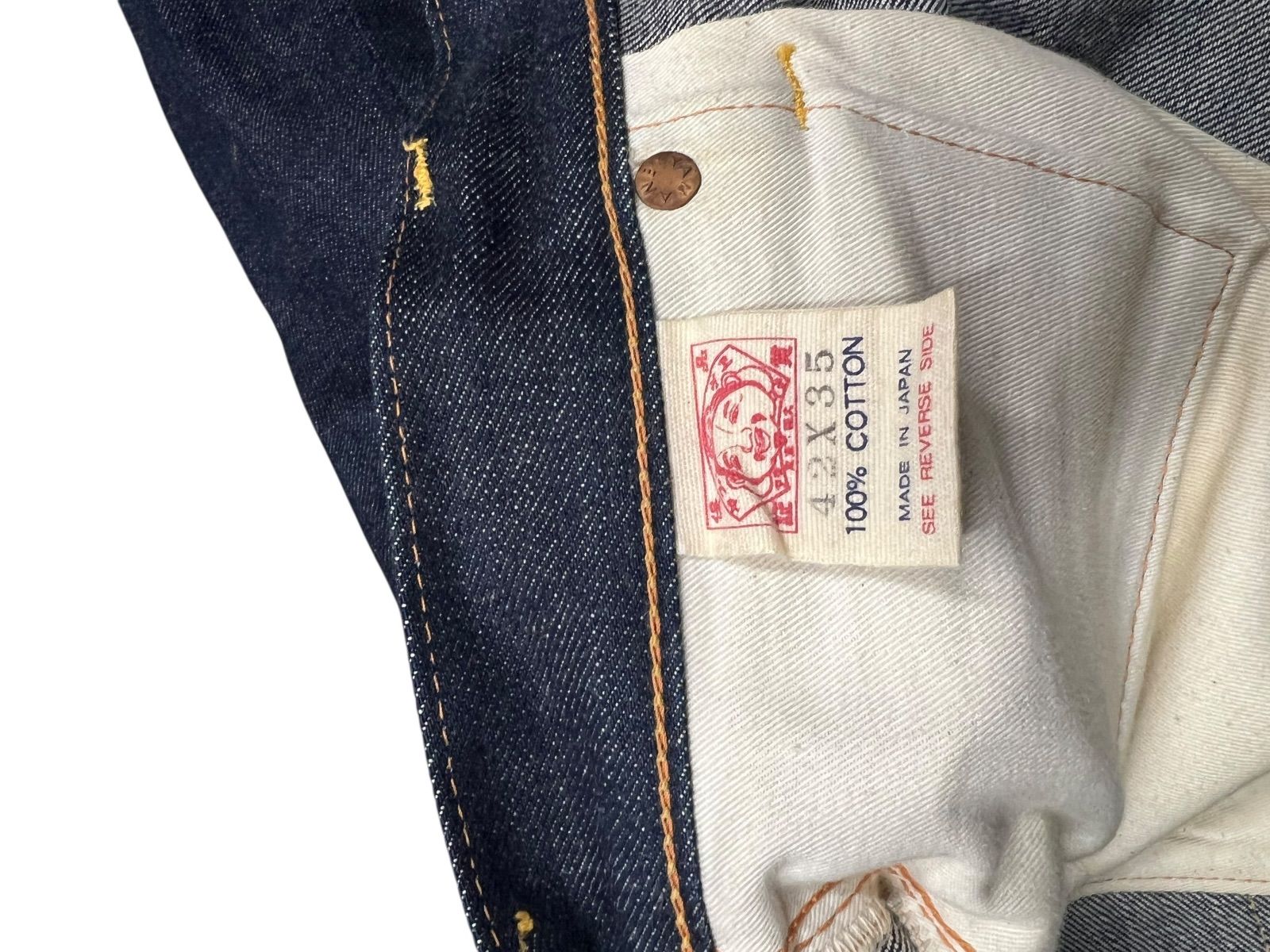 濃紺 EVISU 大黒 ビッグカモメ デニムパンツ 36×35 日本製 エヴィス EVISU No.2 大黒 ビッグカモメ ペイント ペンキ