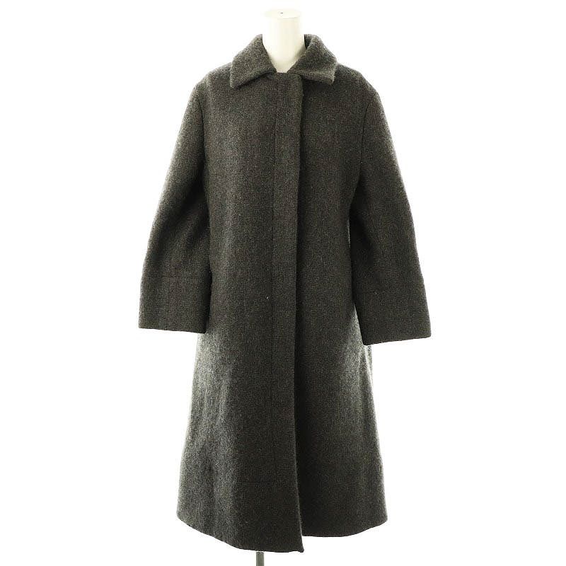 ジルサンダー JIL SANDER カシミヤ シングルステン ロングコート アウター 34 ダークグレー |DO OS