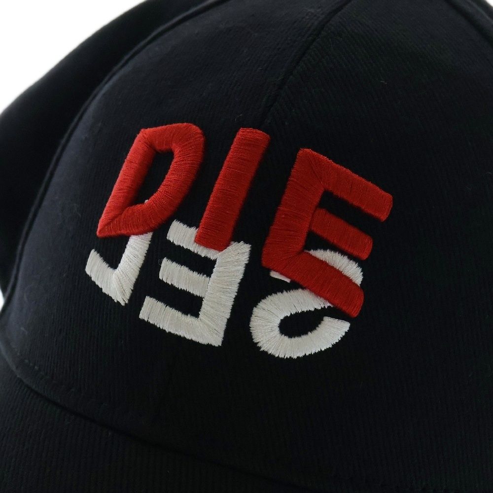 入荷now 口コミ DIESEL (ディーゼル) 刺繍 キャップ 帽子 ブラック コットン 帽子