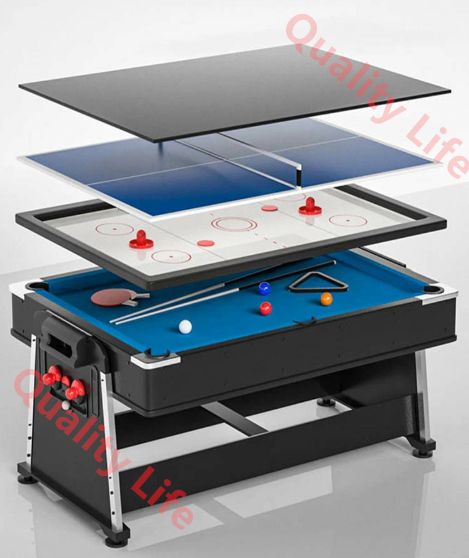 4in1 ビリヤードテーブル 家庭用 小型ブラック8 ボール アメリカンスタイル 非標準型 商業用 室内用 環境保護