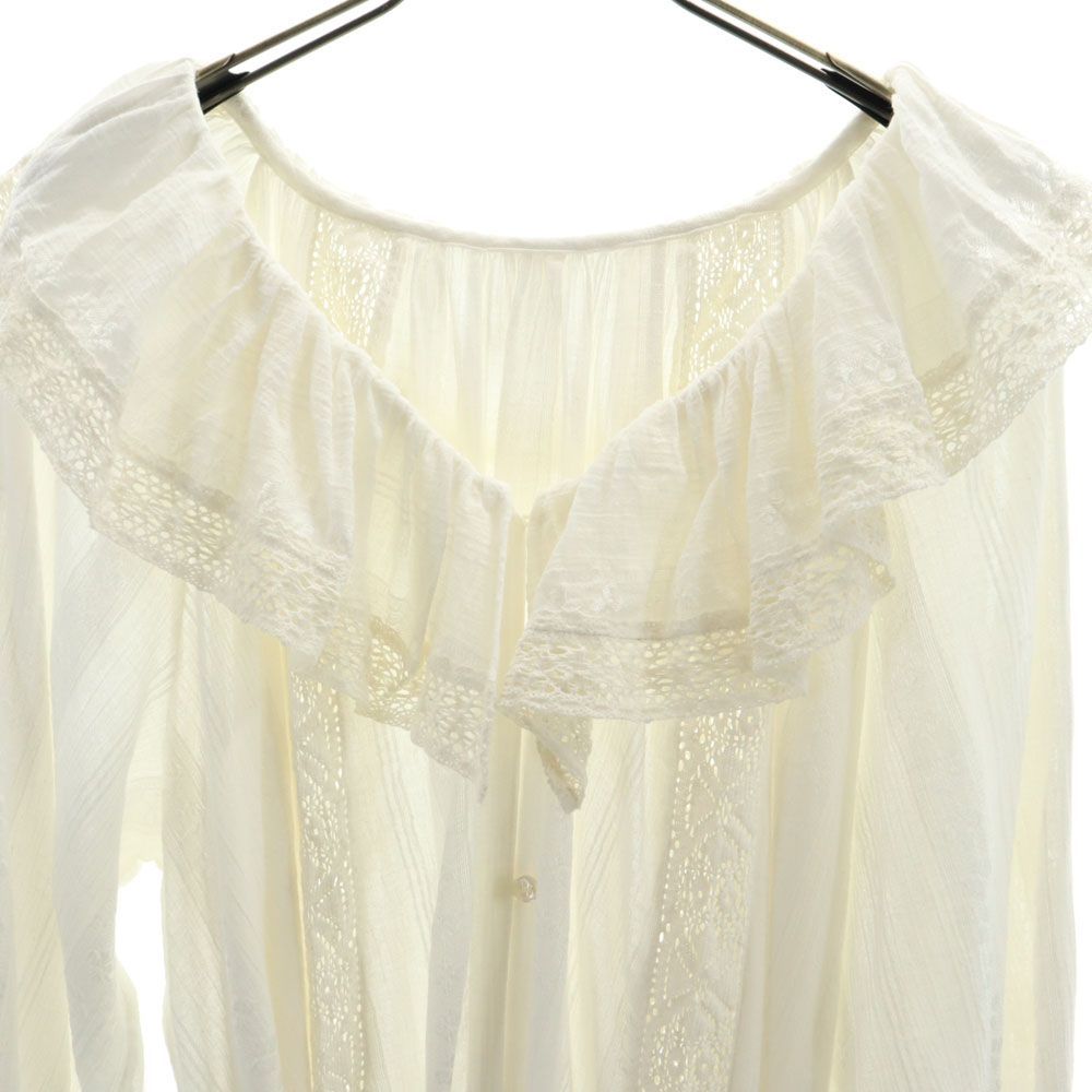 未使用 グレースクラス 長袖 フリルレース ロングワンピース 2-36