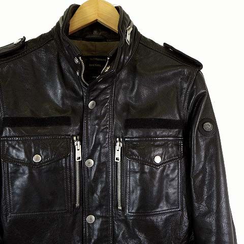 【希少】DIESELディーゼル レザーテーラードジャケット 革ジャン Mブラック 超希少 DIESEL ディーゼル 革ジャン レザージャケット ダーク