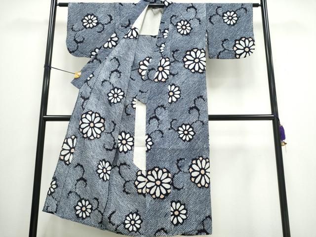 平和屋着物∴夏物　浴衣　有松鳴海絞り　菊唐草文　綿　逸品　CAAW0912ng 平和屋着物∴夏物 浴衣 有松鳴海絞り 菊唐草文 綿 逸品 CAAW0912ng