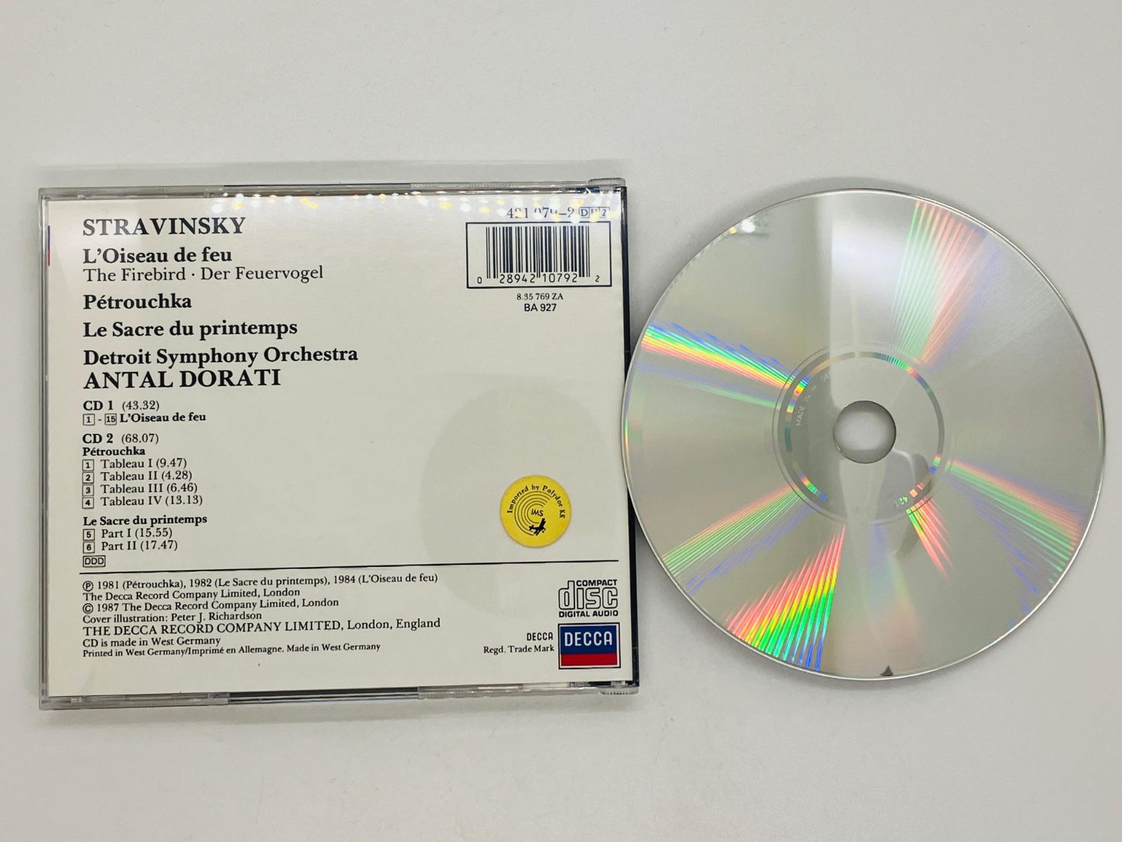 CD 西独盤 蒸着仕様 DETROIT SYMPHONY ORCHESTRA / DORATI / ドラティ / W.Germany 421  079-2 G05 - メルカリ