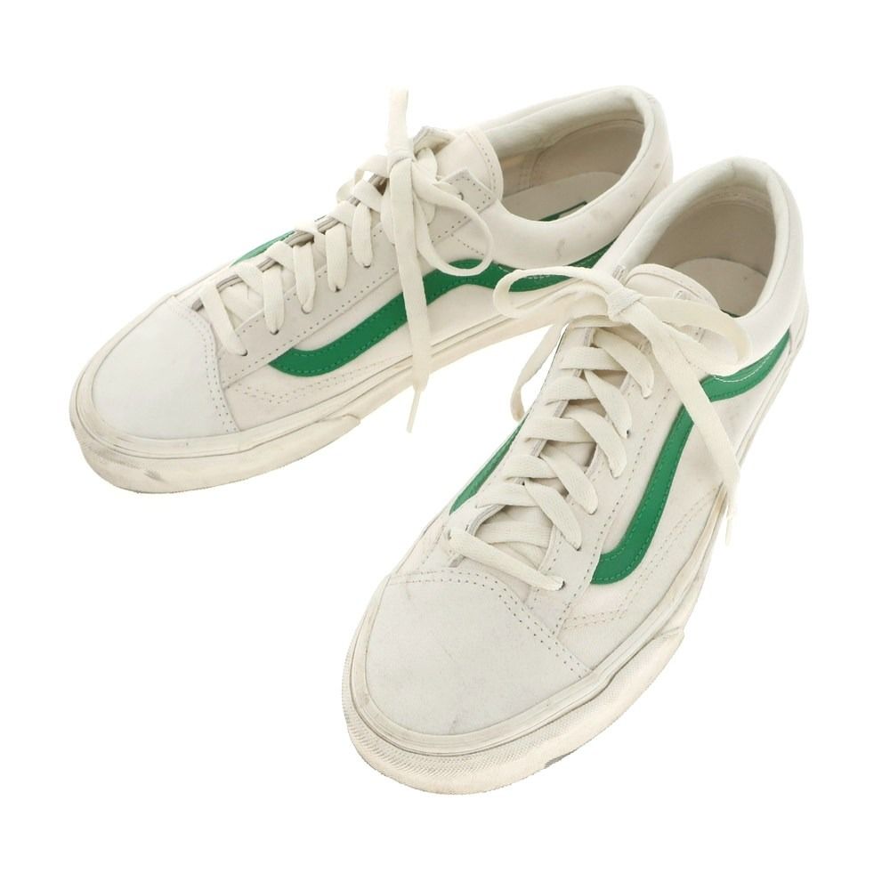 【中古】バンズ VANS オールドスクール キャンバス スニーカー オフホワイトxグリーン【サイズ27.5cm】【メンズ】