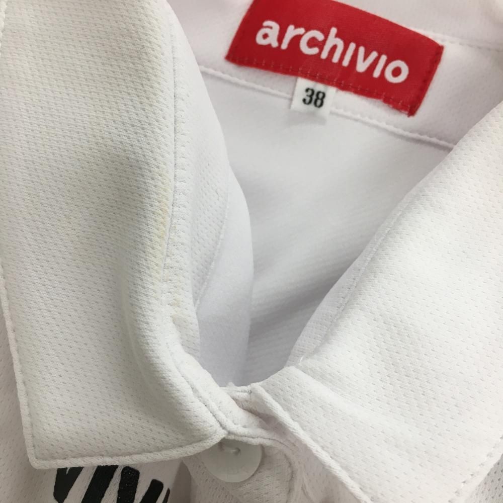 アルチビオ 半袖ポロシャツ 白 右袖口レッド レディース 38(M