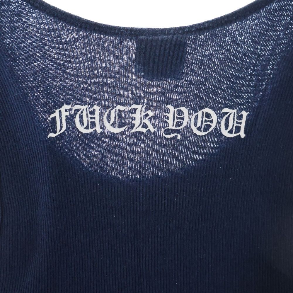 クロムハーツ　タンクトップ　Mサイズ　サイドロゴ ファックユー　ノースリーブ CHROME HEARTS (クロムハーツ) OLD FUCK YOU T BAR TANK TOP