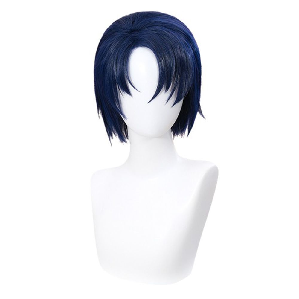【1～3日以内に発送！】コスプレ耐熱ウィッグ ネイビー 前髪立ち上げ ワンレン ミディアム カット ウィッグ ◆機動戦士ガンダムSEED/アスラン・ザラ 等