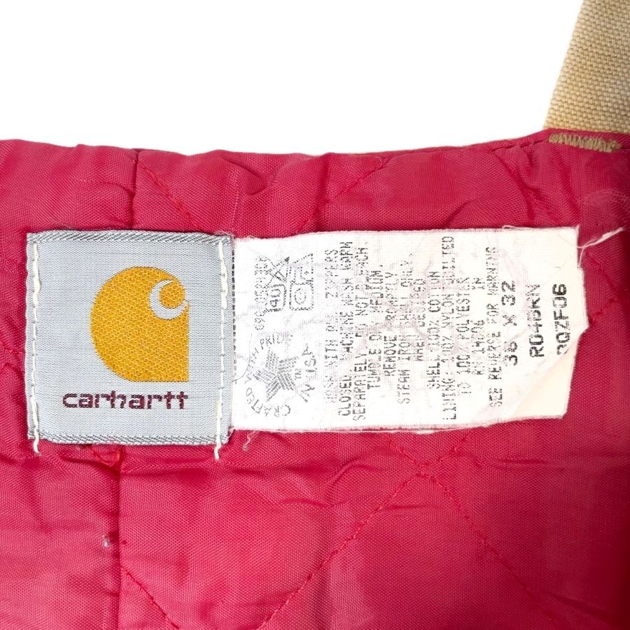 【90s】carhartt カーハート　オーバーオール　サロペット　キルティング 90sUSA製カーハートcarhartt中綿入りキルティングライナーダック