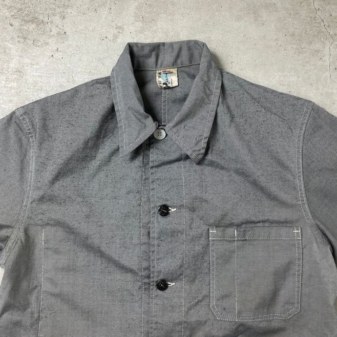 60～70年代 フレンチワークジャケット ブラックシャンブレー 黒シャン
