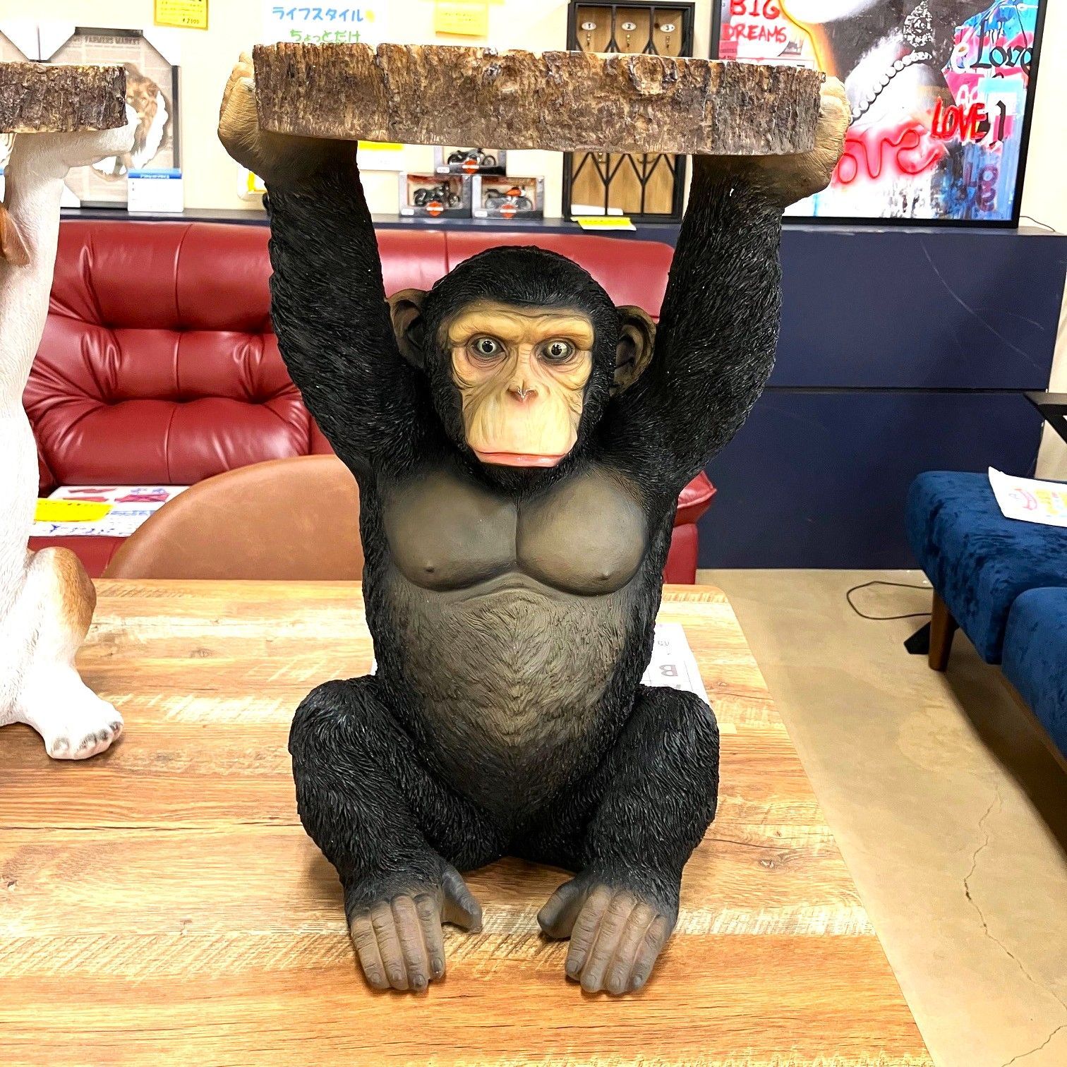 チンパンジー　サイドテーブル　ミニテーブル　アニマル　動物　ソファ　テーブル チンパンジー サイドテーブル ミニテーブル アニマル 動物 ソファ