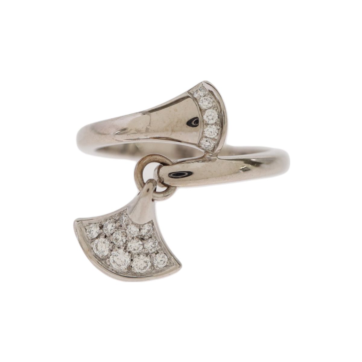 BVLGARI ブルガリ 750WG 18金ホワイトゴールド K18 ダイヤ 扇形