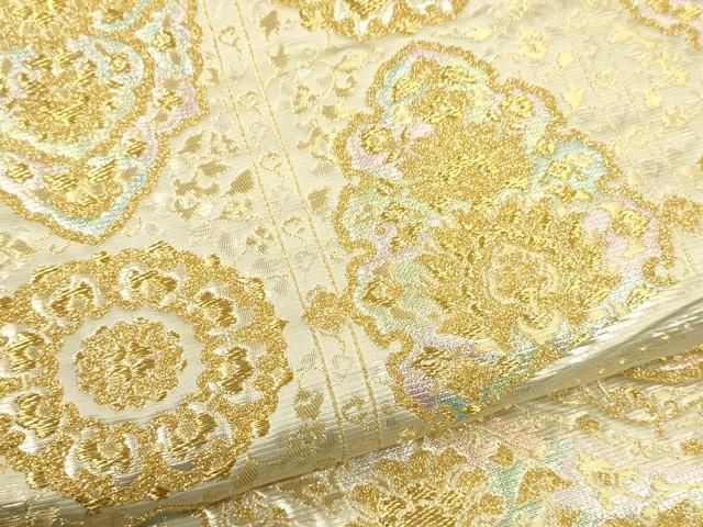 袋帯 重要無形文化財保持者 人間国宝 吉田文之 金 平脱鏡文 中古 kp1965 袋帯 重要無形文化財保持者 人間国宝 吉田文之 金 平脱鏡文 中古