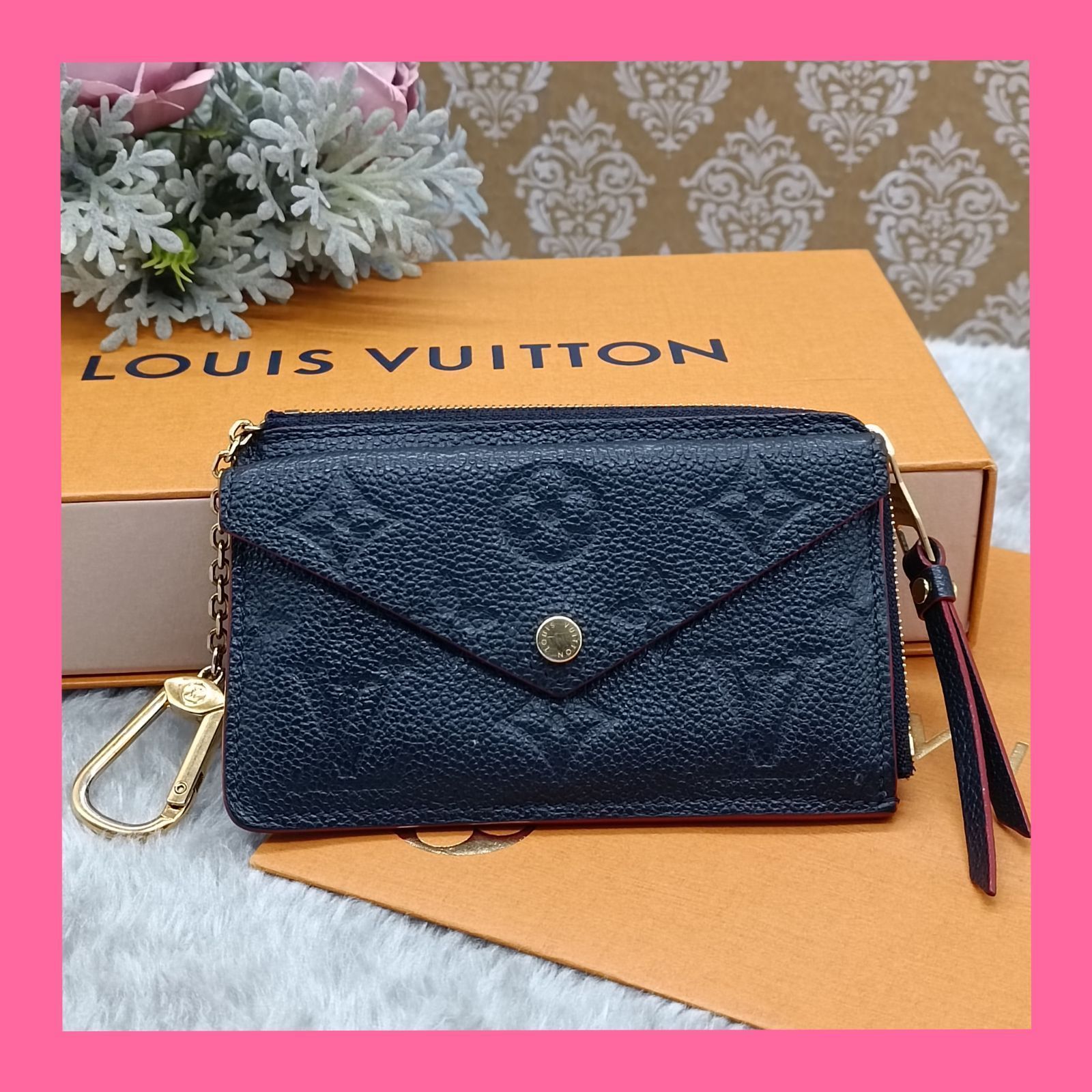 LOUISVUITTON ルイヴィトン モノグラムアンプラント ポルトカルト レクトヴェルソ M69420 マリーヌルージュ RFID コインケース カードケース フック付き 最短 いたします 135