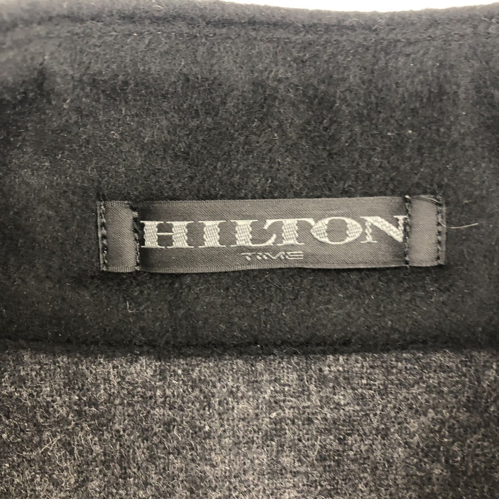 HILTON】ヒルトン アウター ステンカラーコート ロング 黒系 ブラック
