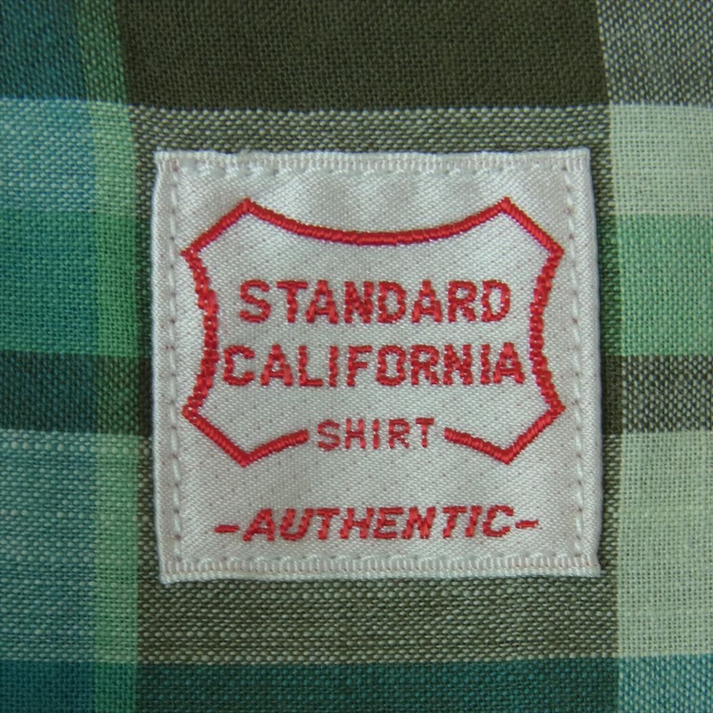 STANDARD CALIFORNIA スタンダードカリフォルニア SD Madras Check Button Down Shirt マドラス  チェック ボタンダウン 長袖 シャツ グリーン系 M【中古】