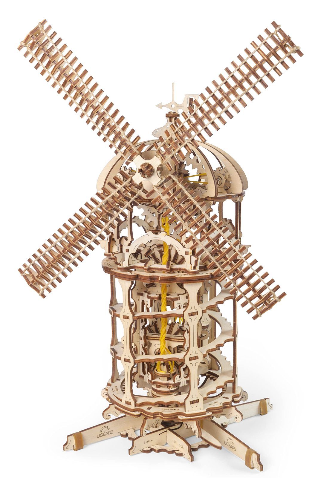数量 Ugears 風車 木製パズル 工作 模型 接着剤工具不要 大人 男性 70056 組立説明図付