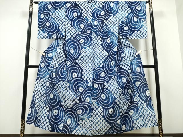 平和屋着物∴夏物 浴衣 有松鳴海絞り 流水文 綿 CAAY4481ng