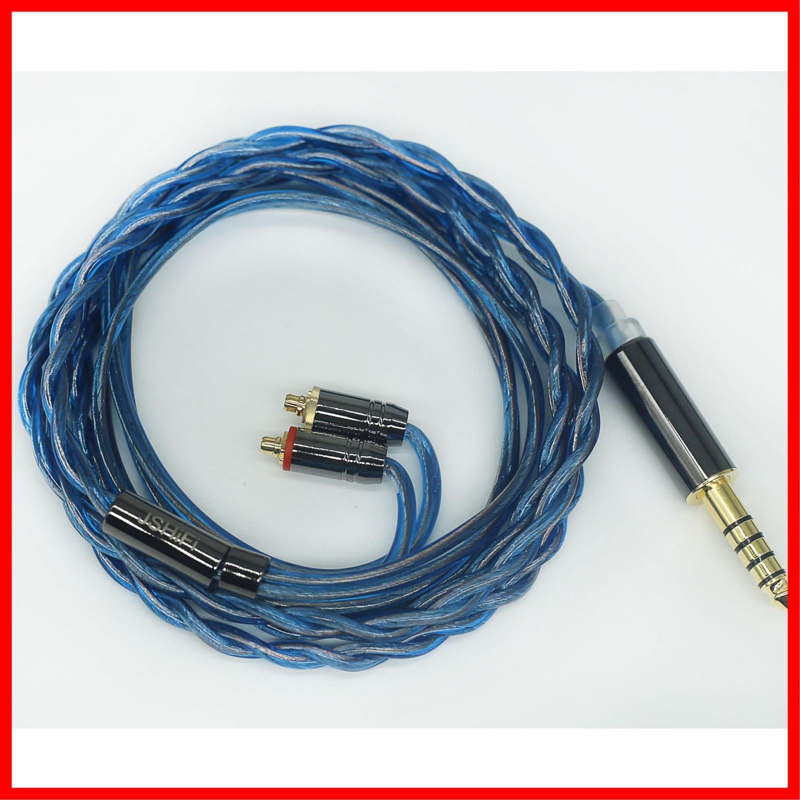 (MMCX4.4mm) 4.4mmイヤフォン交換ケーブル MMCXイヤホンアップグレードケーブル 銀メッキu0026無酸素銅線材 【JSHiFi-Ocean】MMCX4.4mmリケーブル