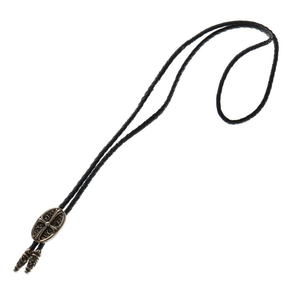 CHROME HEARTS クロムハーツ BOLOTIE OVALTINY タイニークラシックループタイ レザーネックレス ブラック