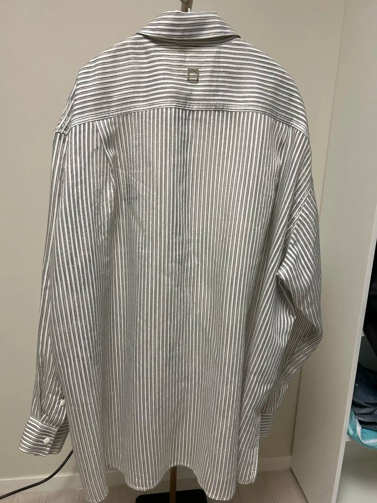 24SS WOOYOUNGMI(ウーヨンミ) シースルー ストライプ シャツ 50