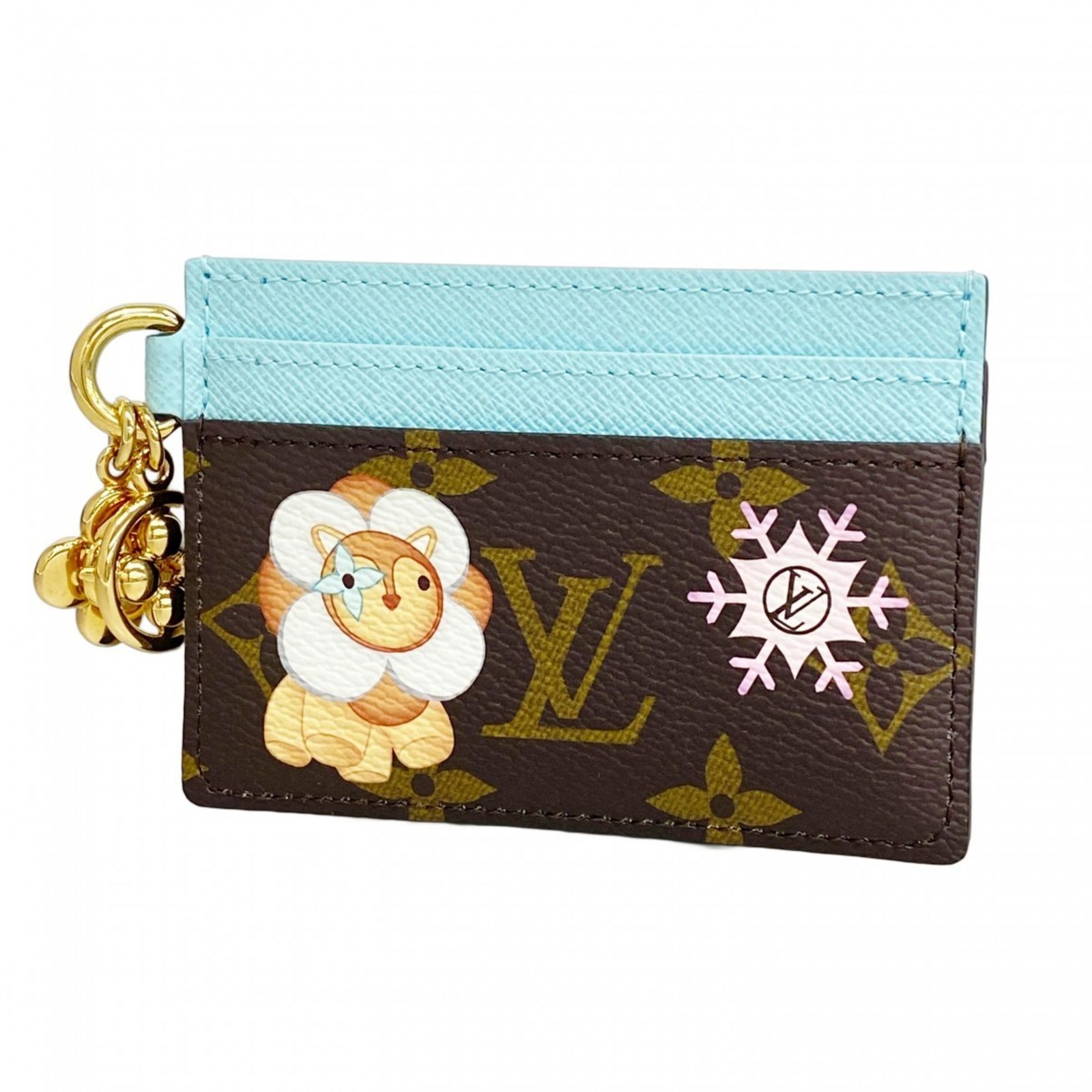 ルイ ヴィトン Louis Vuitton ルイ ヴィトン 名刺入れ カードケース モノグラム ヴィヴィエンヌ ポルトカルトLVチャーム M12227 ブラウン ブルーレディース