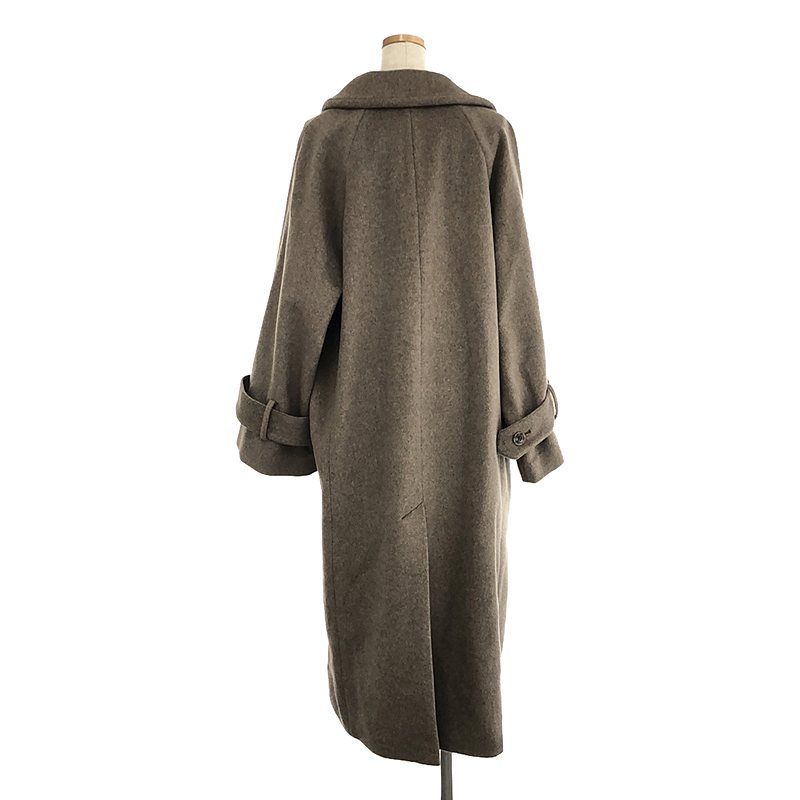 クレドナ　グレー・ベージュ ロングコート Fサイズ 美品】 CREDONA / クレドナ | ラグランウールロングコート | F