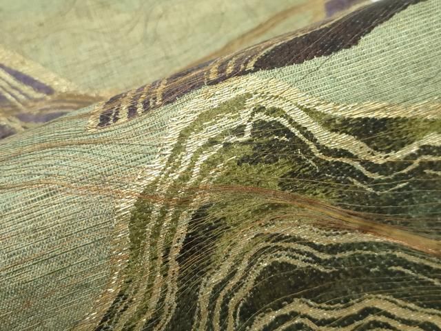 しょうざん 絹漉貴 袋帯 お太鼓柄 正絹 荒磯 青海波 未使用 イ5122