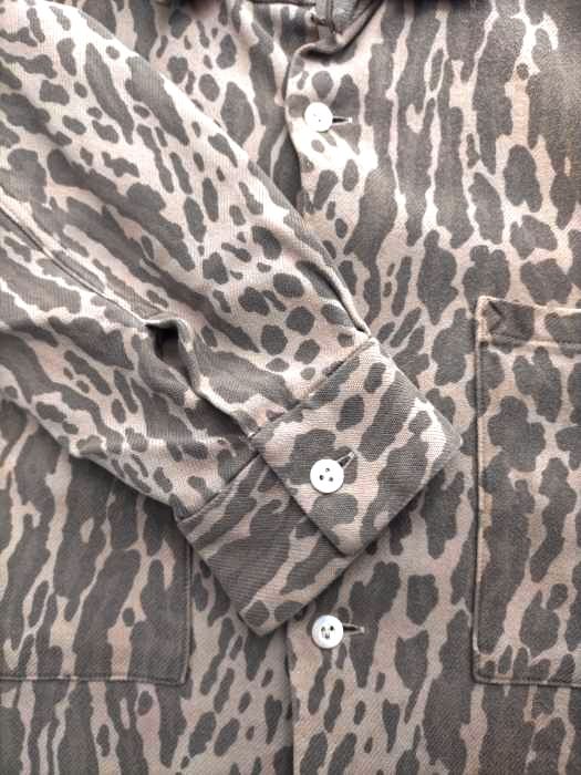 サンカッケー SUN/kakke レオパード柄 オープンカラーシャツ メンズ