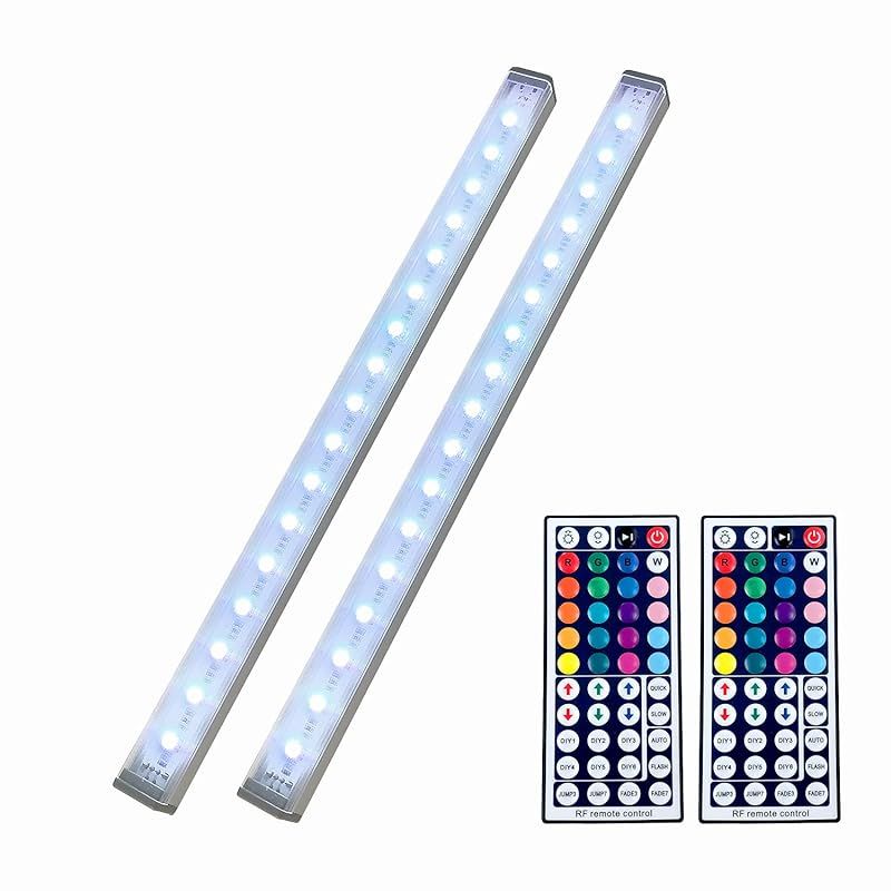 LED ワイヤレスライト RGB カラー スティックタイプ リモコン付き Micro USB充電式 バッテリー内蔵 調光 インテリア 地球家具 コレクションケース フィギュアケース 押入 クローゼット 車庫 廊下 トランク アウトドア キャンプ フットライ 1