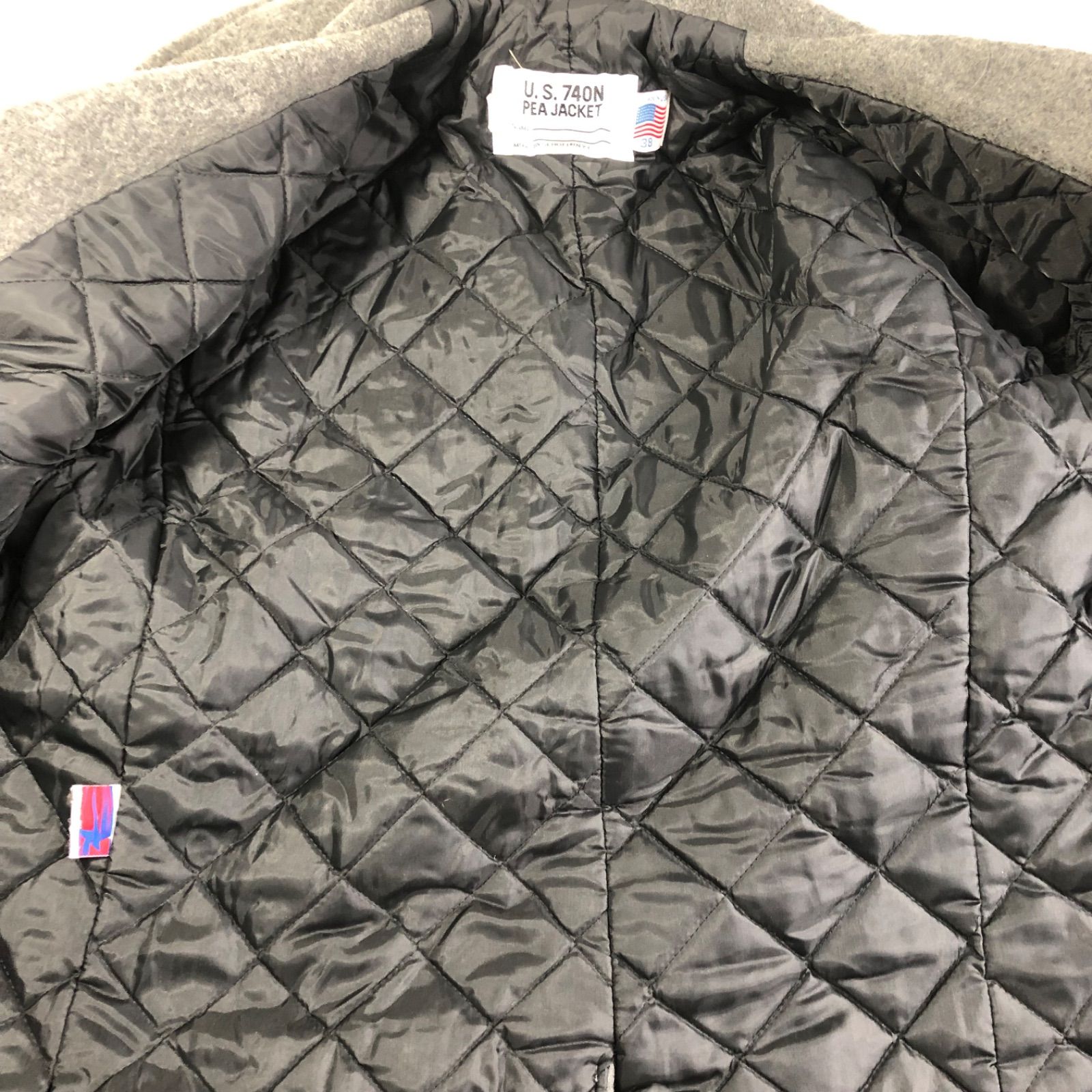 A1027-5-5 SCHOTT ショット メンズ ピーコート グレー U.S 740N