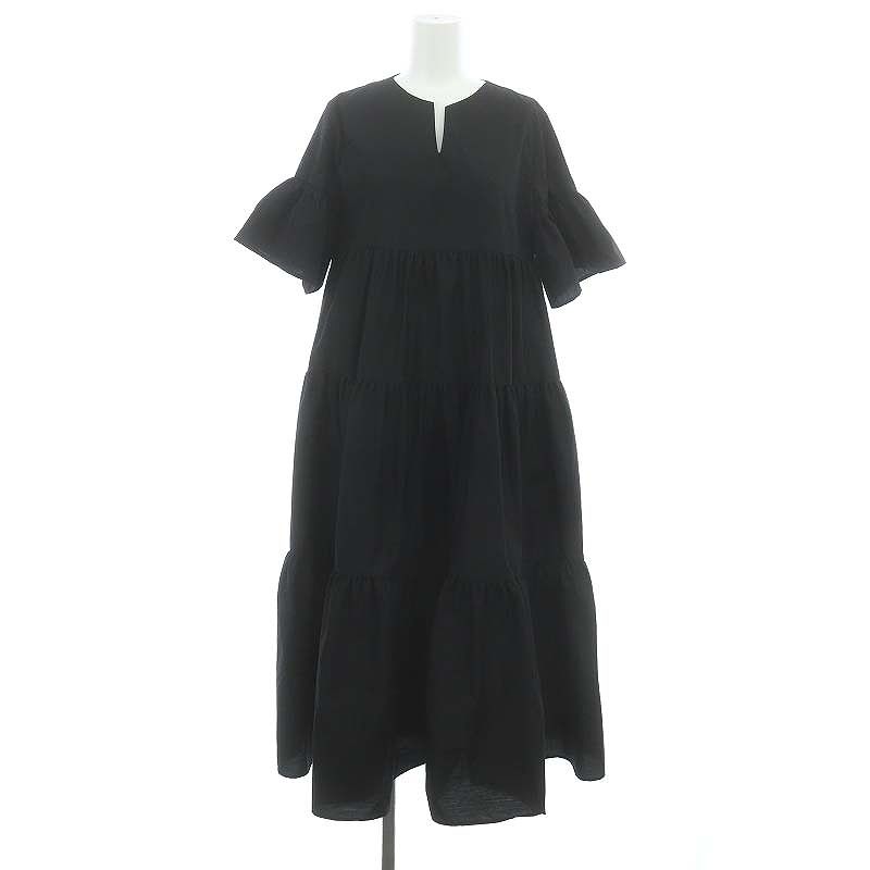 trefle+1 トレフルプラスワン お袖ふわっとティアードワンピース