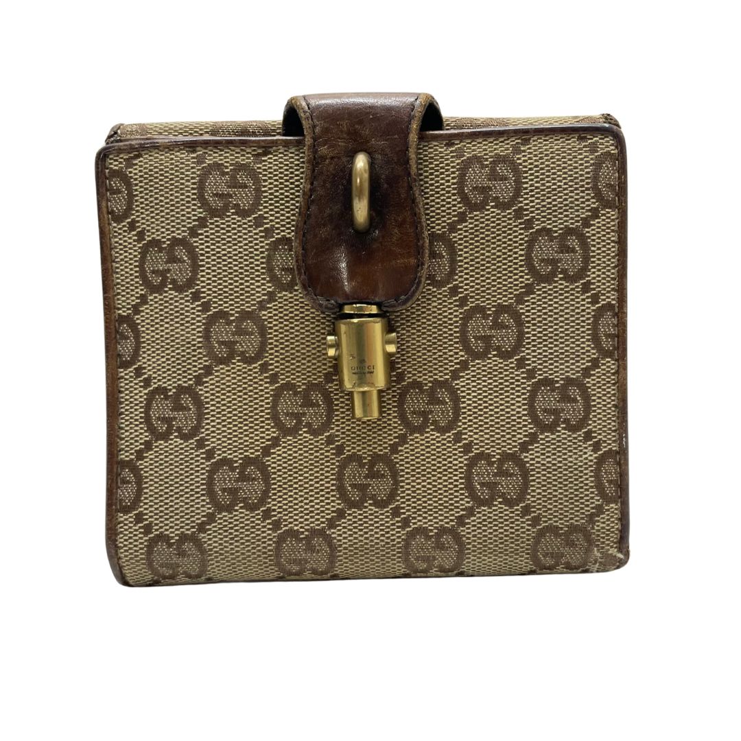 ★GUCCI★ニュージャッキー GGキャンバス 折り財布 ウォレット ブラウン 1366 GUCCI グッチ 折り財布 Wホック ジャッキー キャンバス GG