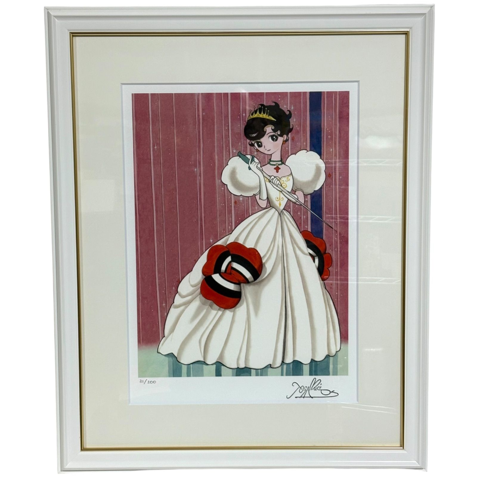 【希少品】アールビバン 手塚治虫 リボンの騎士 白いドレスのサファイア 版画 希少品】アールビバン 手塚治虫 リボンの騎士 白いドレスの