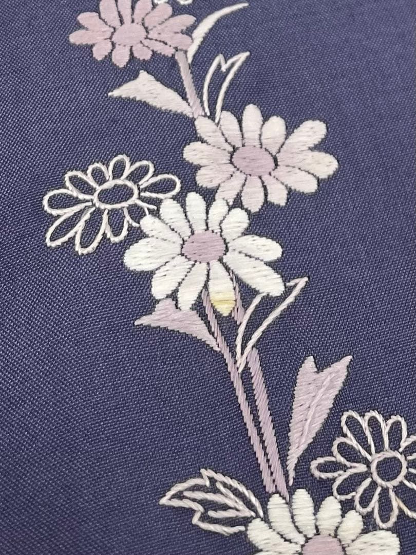 蘇州刺繍 相良刺繍 作家物 大島紬 付け下げ 落款入 正絹 躾糸付き