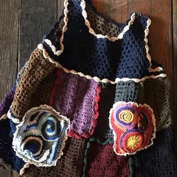 オーダー 手作りハンドメイドかぎ針編み個性ベスト - メルカリ 
