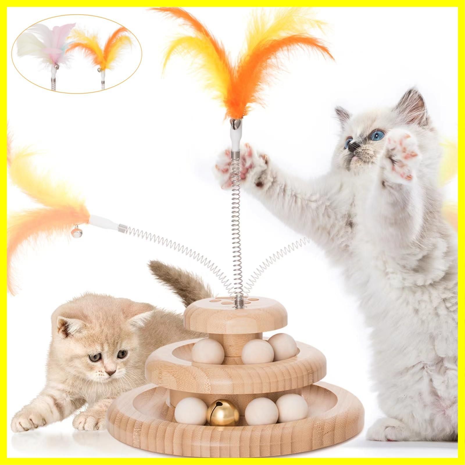 猫 運動不足 猫 猫 ストレス解消 - 玩具 知育 木製おもちゃ猫 回転