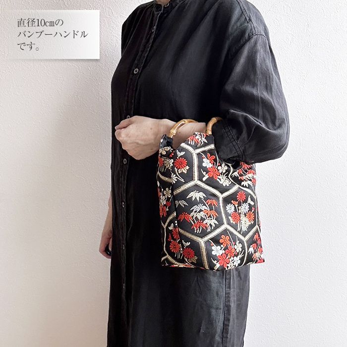 和装用 バンブーハンドル付きブラックバッグ （PULICATI